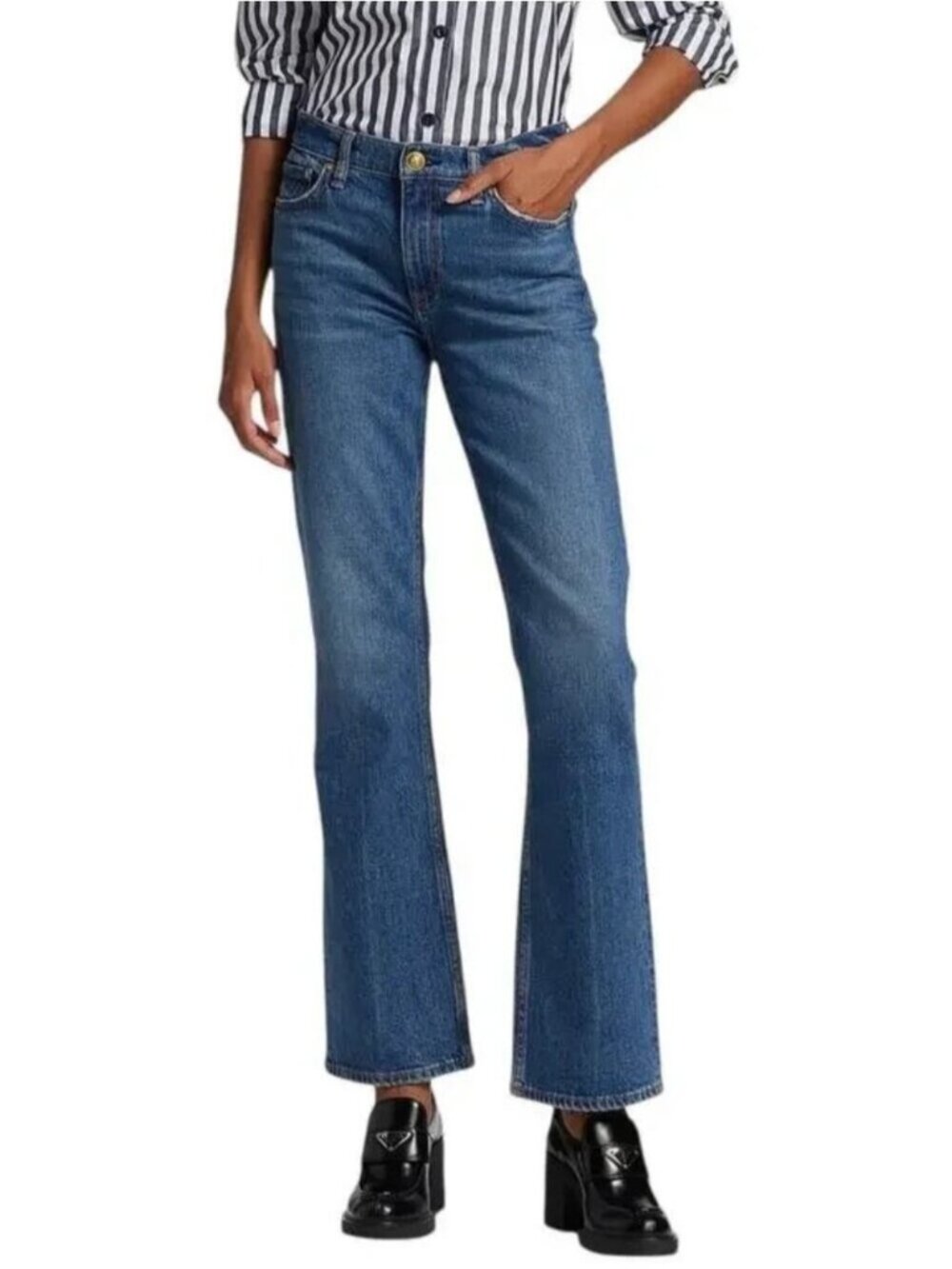 RAG & BONE Peyton Mid Rise Bootcut Denim Jeans Huntley Blue Size 25